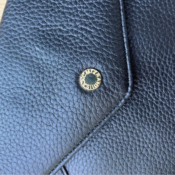 Isaac Mizrahi Black Pebbled Leather Envelope Clutch With Tassel NWOT - Picture 4 of 14